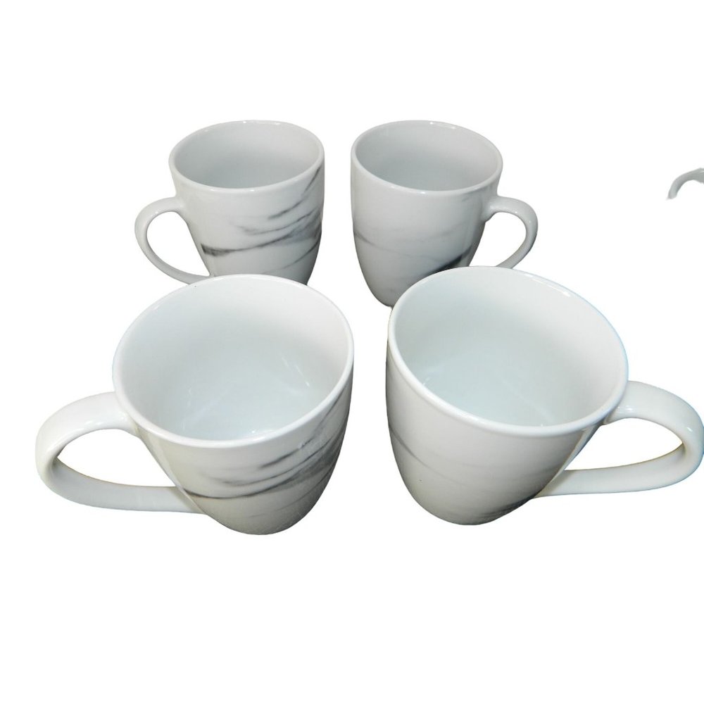 Marble Design Mugs Set of 4 H2K Home to Kitchen Porcelain Marble Effect Cups